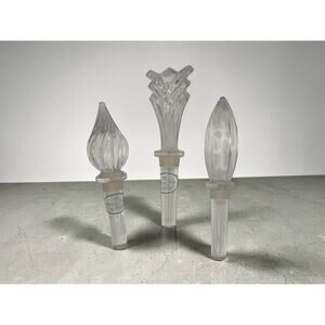 3 Imperial Estate Lead Crystal Austria Bottle Stoppers By Towel 6 Inch Tall